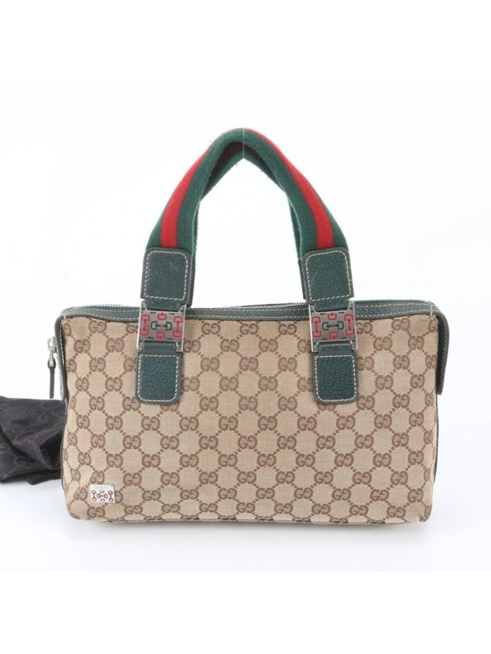 Gucci GG Canvas Sherry Line Horsebit Leather Tote Bag